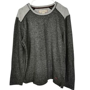Tommy Bahama Marled Raglan Sweatshirt Relaxed Fit Grey Red Marlin Size L